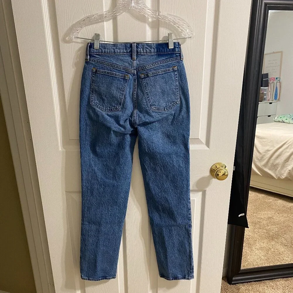 Abercrombie & Fitch Curve Love Mid-rise Straight-Leg Jeans - Size 24 - Picture 3 of 8